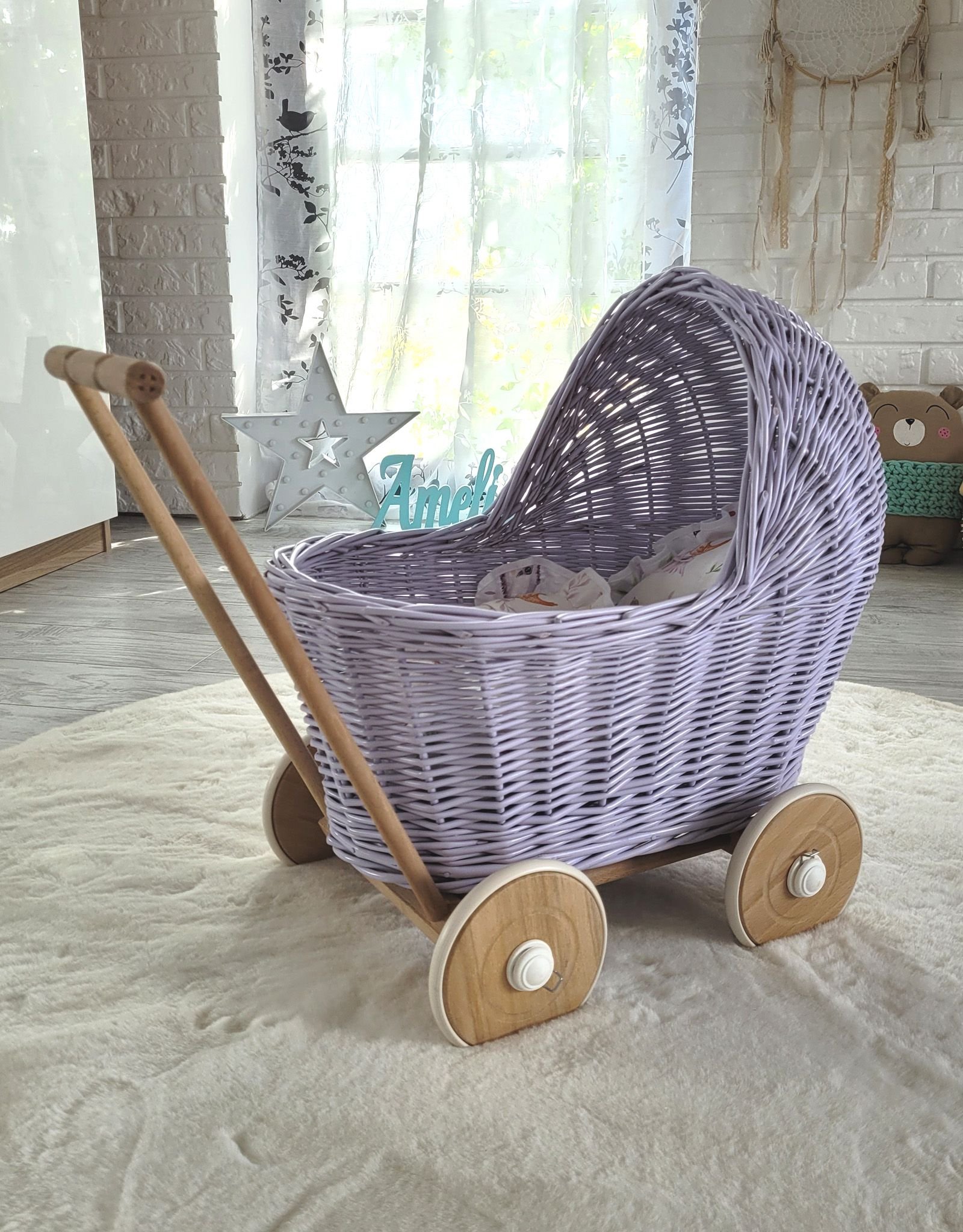 Pintas lėlių vežimėlis-sportinukas – violetinis - Image 3