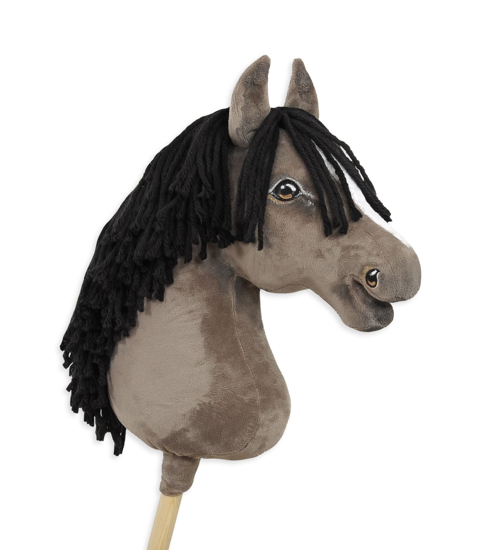Arkliukas ant lazdos Super Hobby Horse Premium - pilkai rusvas arklys (grulo) A3