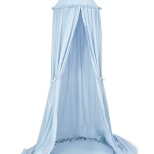 Set: Hanging baldachin for children's room cotton + Floor play mat - blue