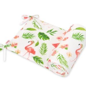 Universal bumper for cot - coral flamingos