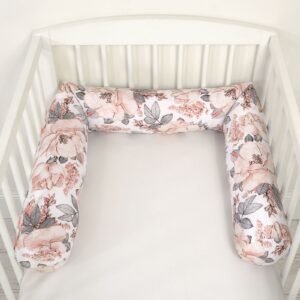 Roller bumper for baby bed - sepia roses