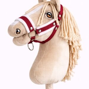 Reguliuojamas apynasris Hobby Horse žirgeliui A3 - bordo su baltu pūkeliu