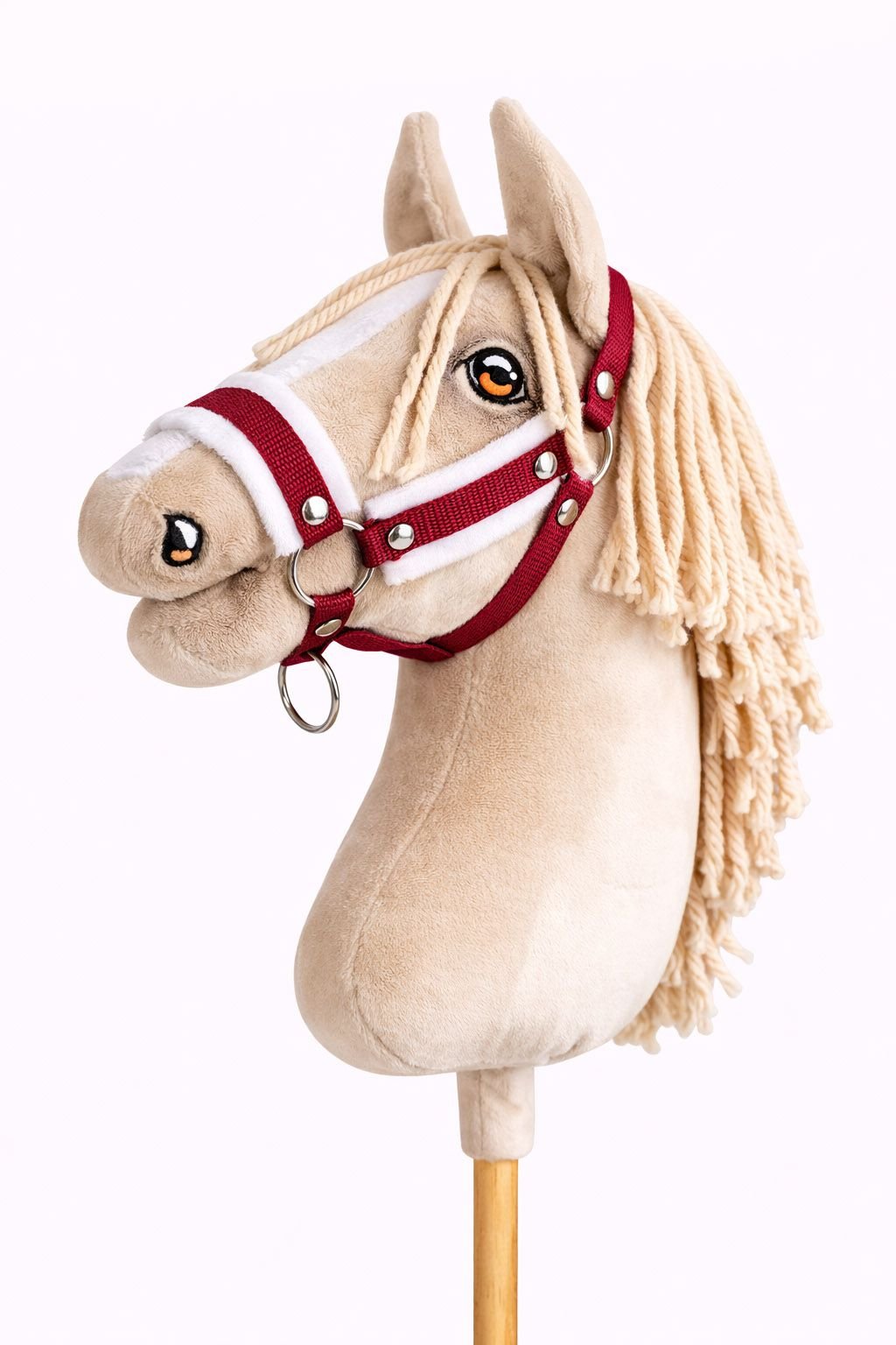 Reguliuojamas apynasris Hobby Horse žirgeliui A3 - bordo su baltu pūkeliu