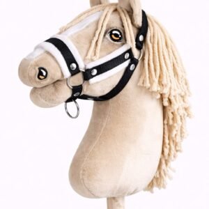 Reguliuojamas apynasris Hobby Horse žirgeliui A3 - juoda su baltu pūkeliu
