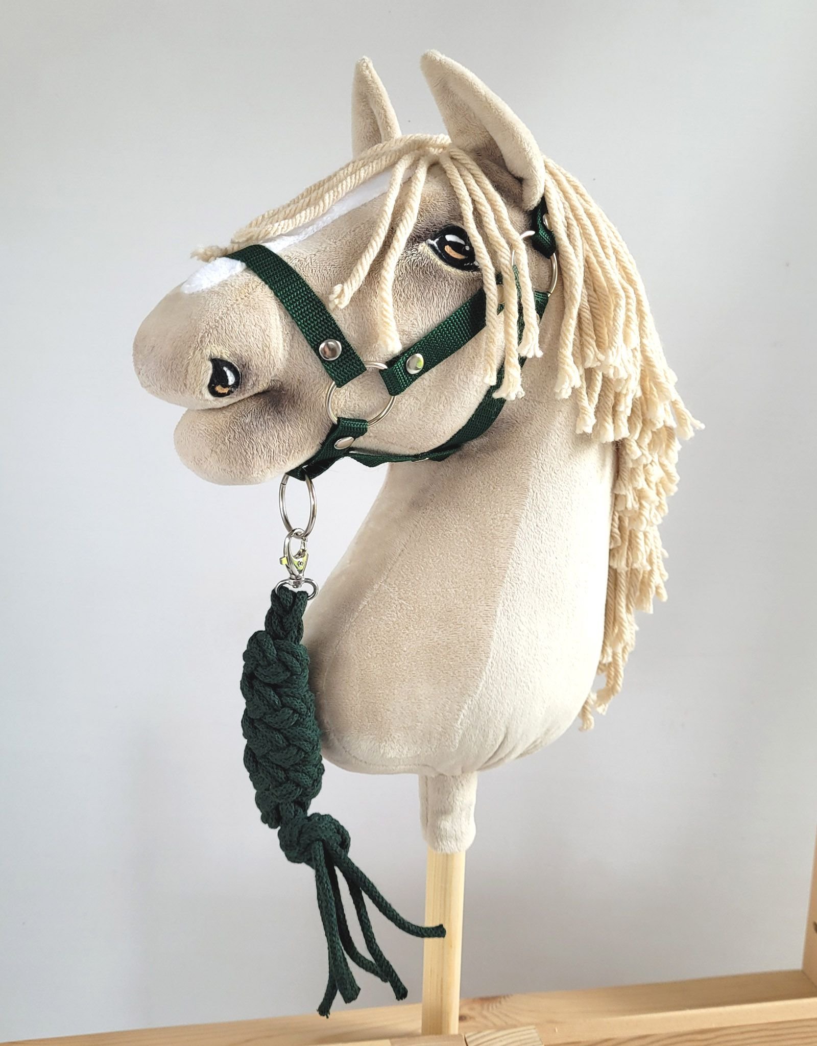 Hobby Horse pavadėlis, pagamintas iš dvigubai vytos virvutės - tamsiai žalia - Image 2
