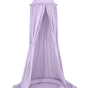 Set: Hanging baldachin for children's room cotton + nest with flounce- lila
