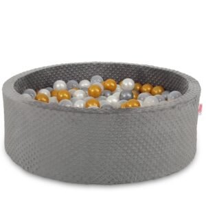 Ball-pit minky H-30 cm with balls 200pcs- dark gray