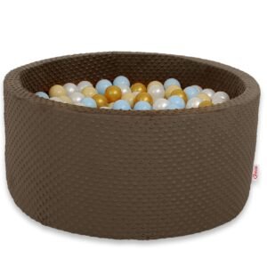 Ball-pit minky H-40 cm with balls 200pcs - chocolate