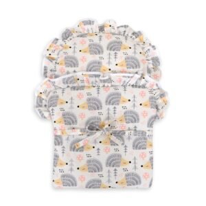 Baby doll swaddling blanket - hedgehogs grey