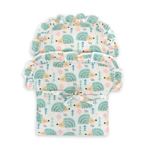 Baby doll swaddling blanket - hedgehogs mint