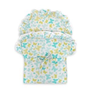 Baby doll swaddling blanket - butterflies mint