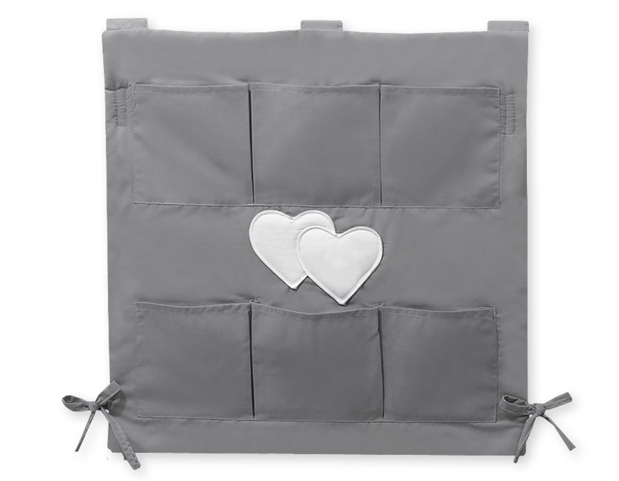 Cot tidy- Hanging hearts anthracite