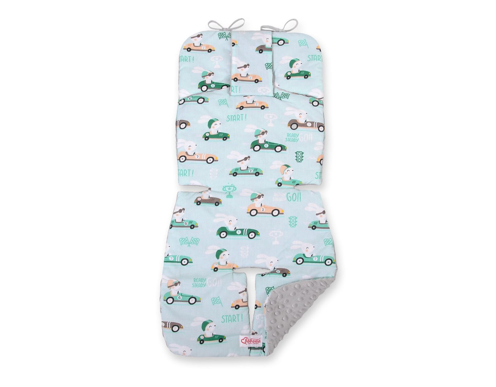 Double-sided cart insert BOBONO - mint rabbits/gray