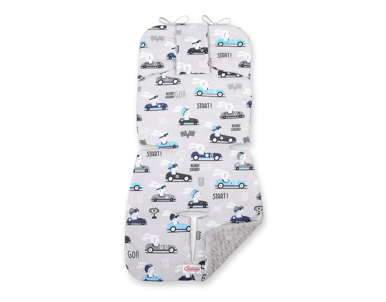 Double-sided cart insert BOBONO - gray rabbits/gray