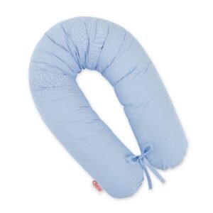 Cotton  pillowcase for pregnancy pillow Longer - Blue strips