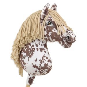 Arkliukas ant lazdos Super Hobby Horse Premium - rudas dėmėtas arklys su smėlio spalvos karčiais A3