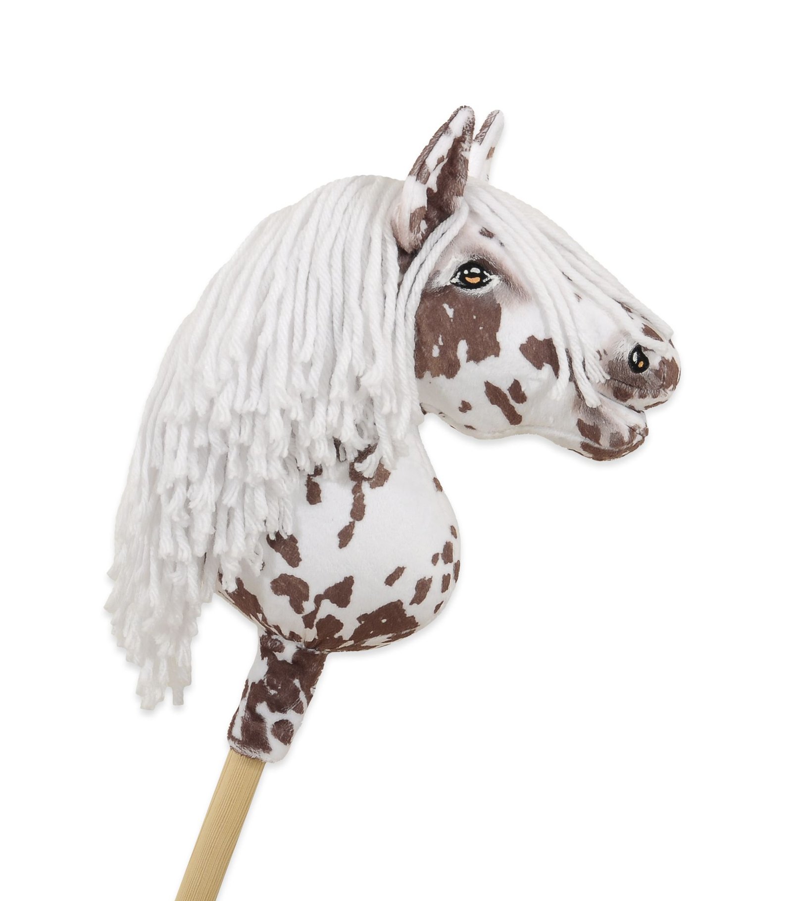 Arkliukas ant lazdos Super Hobby Horse Premium - rudas dėmėtas su baltais karčiais A4