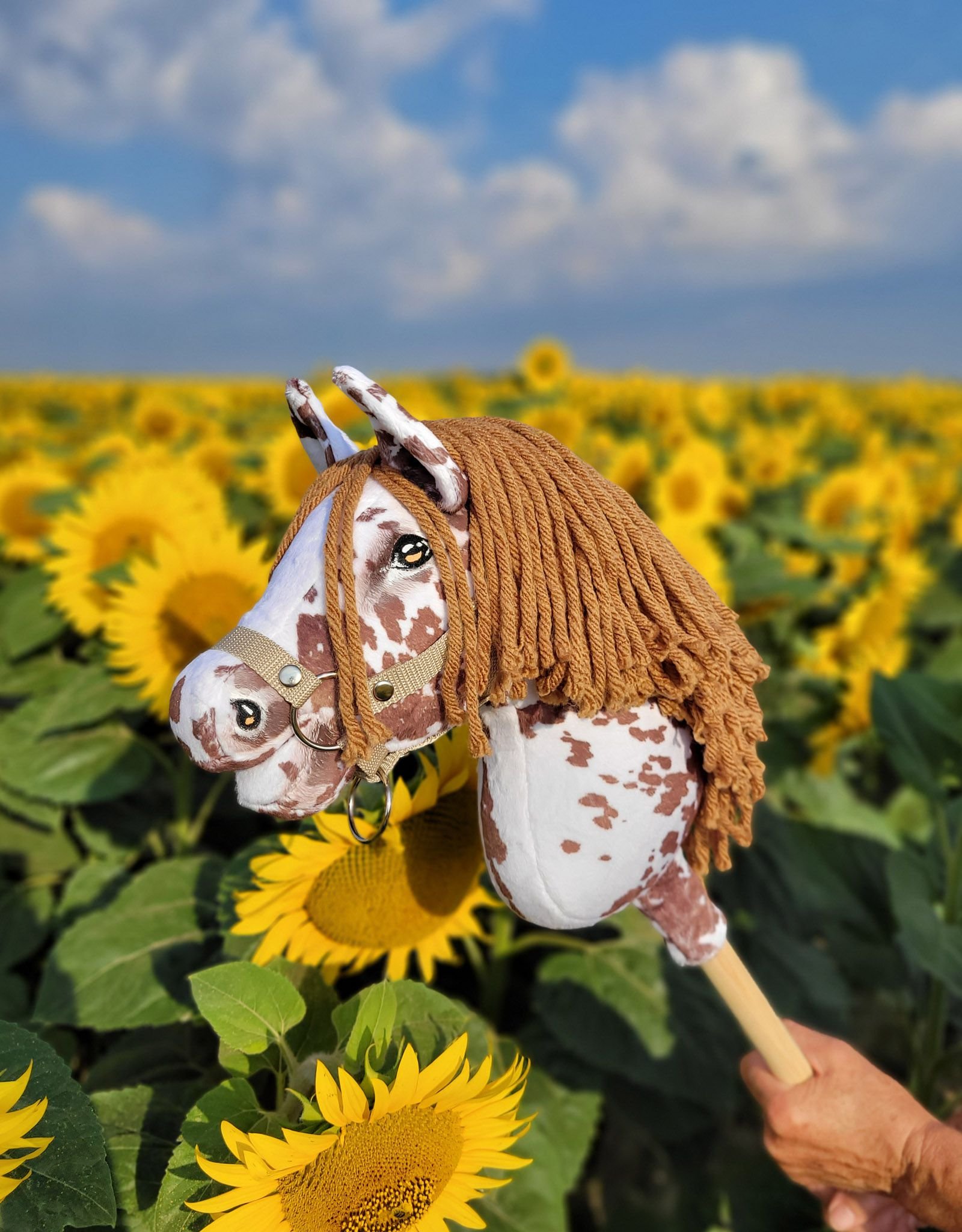Arkliukas ant lazdos Super Hobby Horse Premium - rudas dėmėtas su rudais karčiais A4 - Image 5