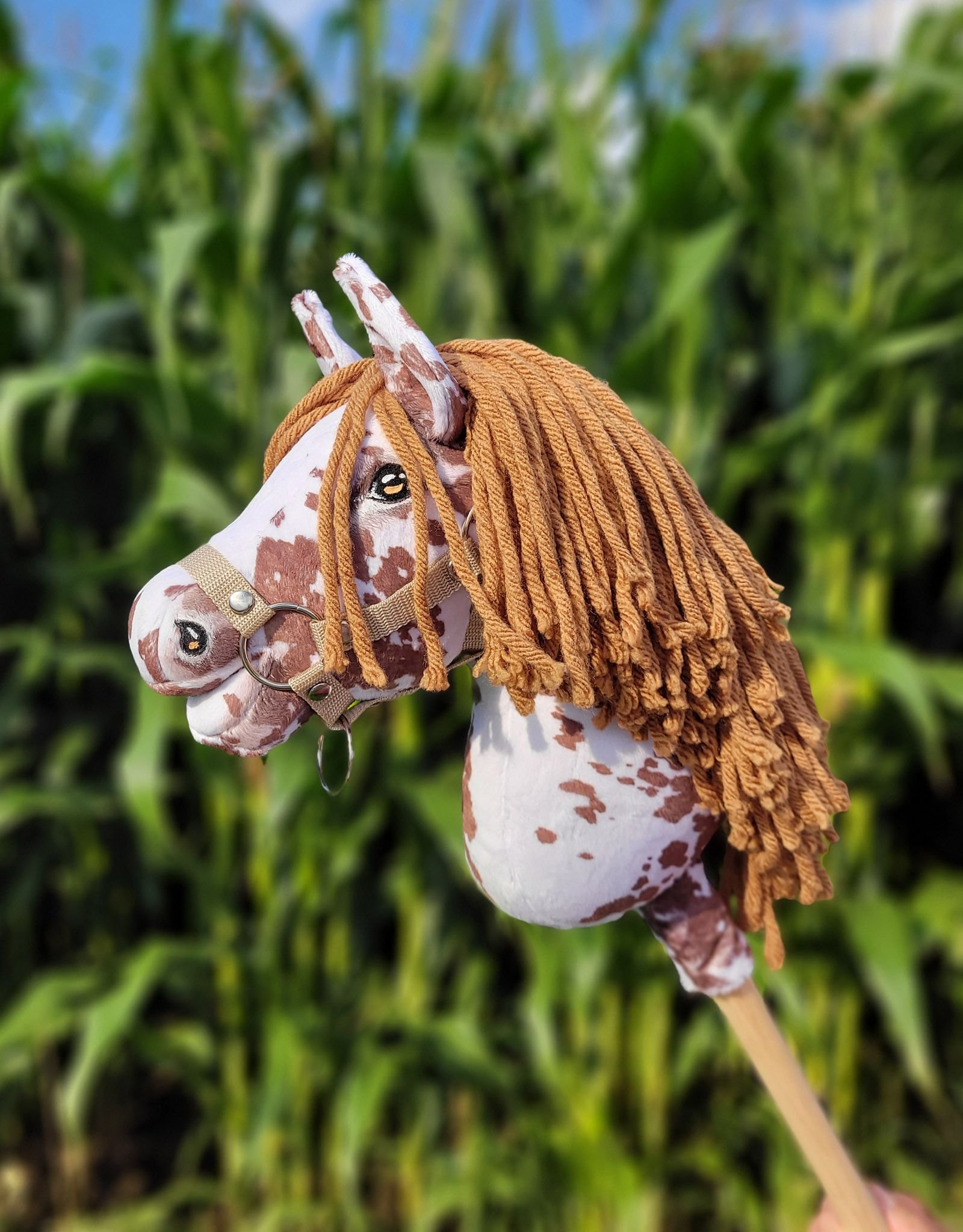 Arkliukas ant lazdos Super Hobby Horse Premium - rudas dėmėtas su rudais karčiais A4 - Image 6