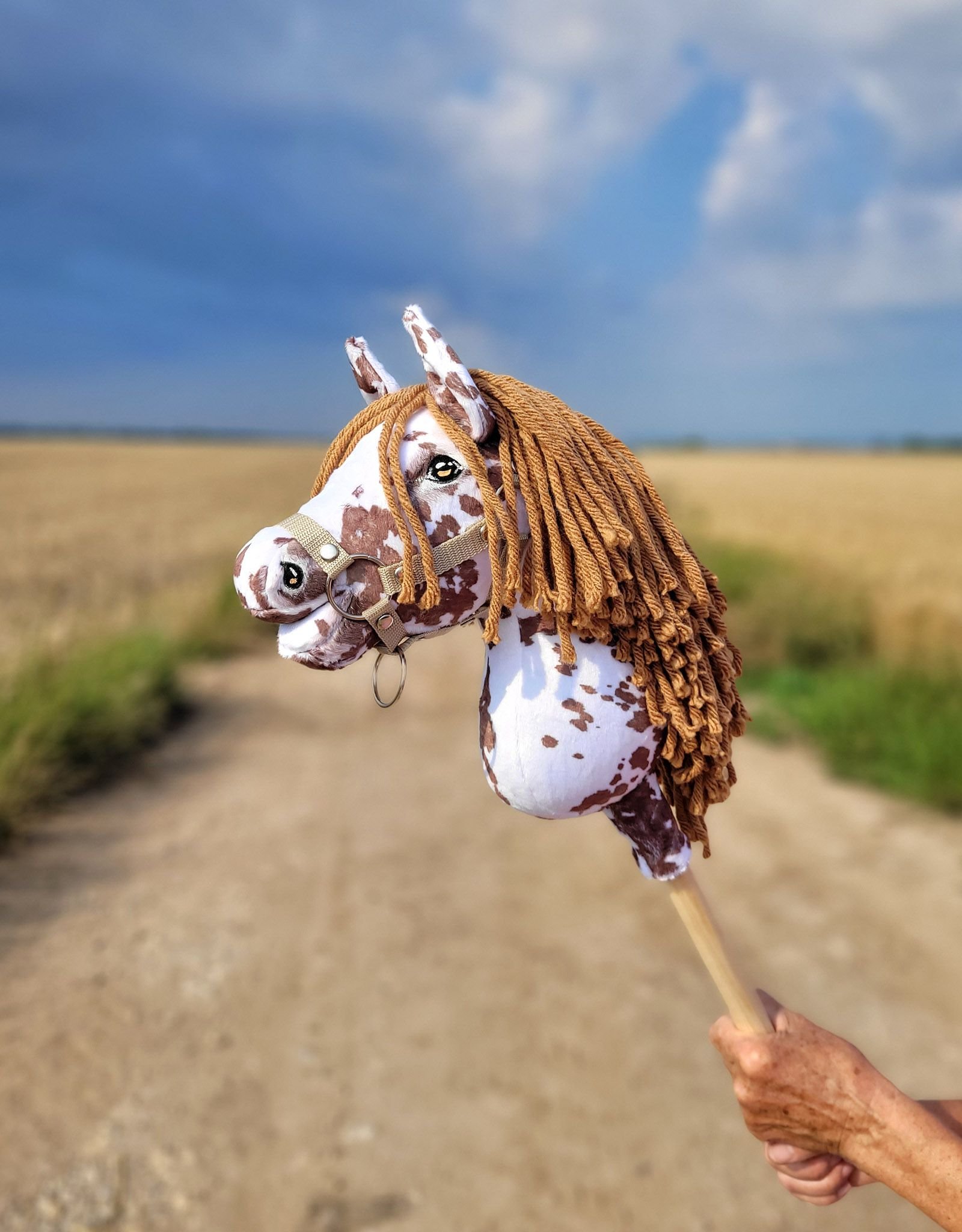 Arkliukas ant lazdos Super Hobby Horse Premium - rudas dėmėtas su rudais karčiais A4 - Image 7