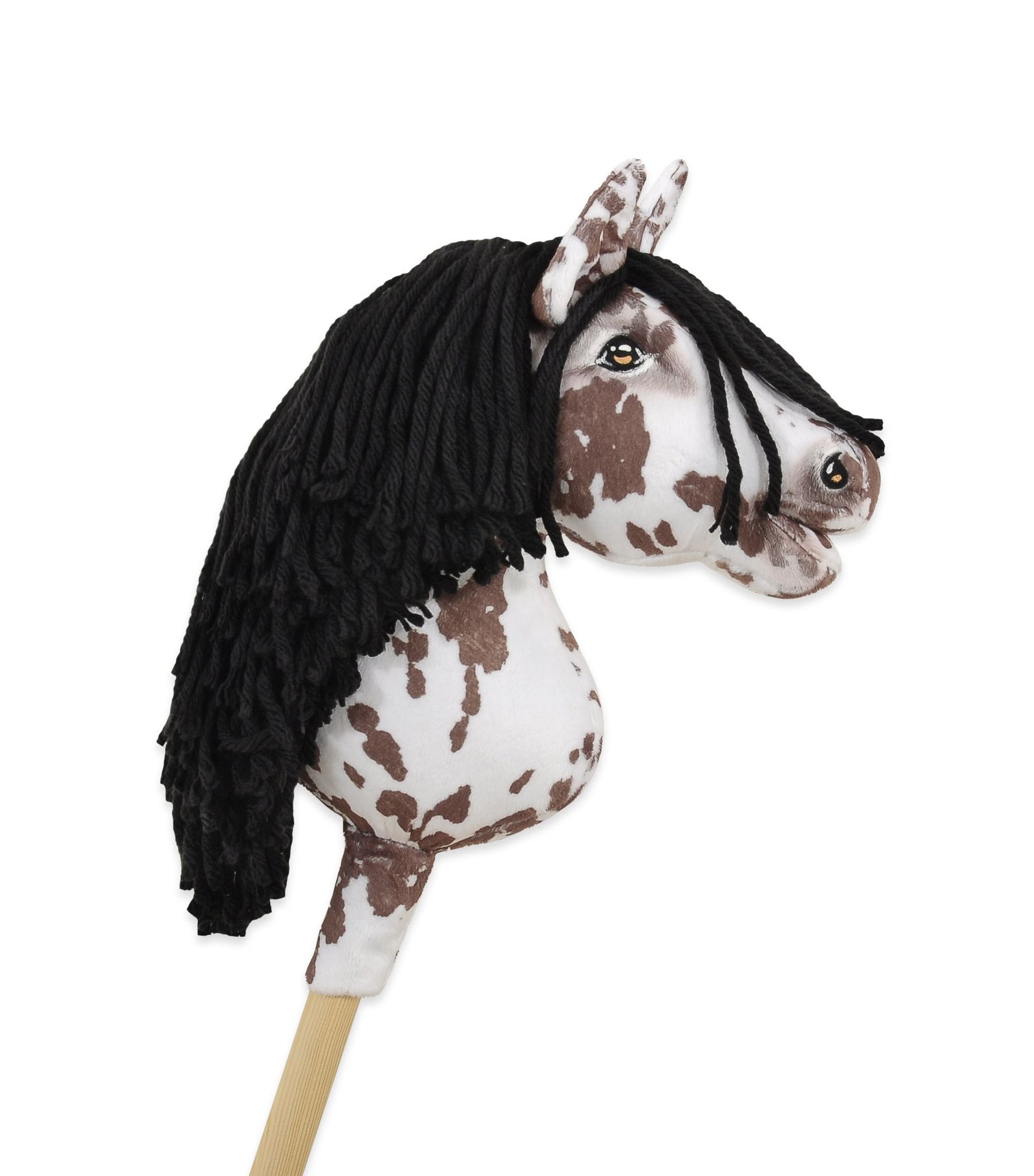 Arkliukas ant lazdos Super Hobby Horse Premium - rudas dėmėtas su juodais karčiais A4