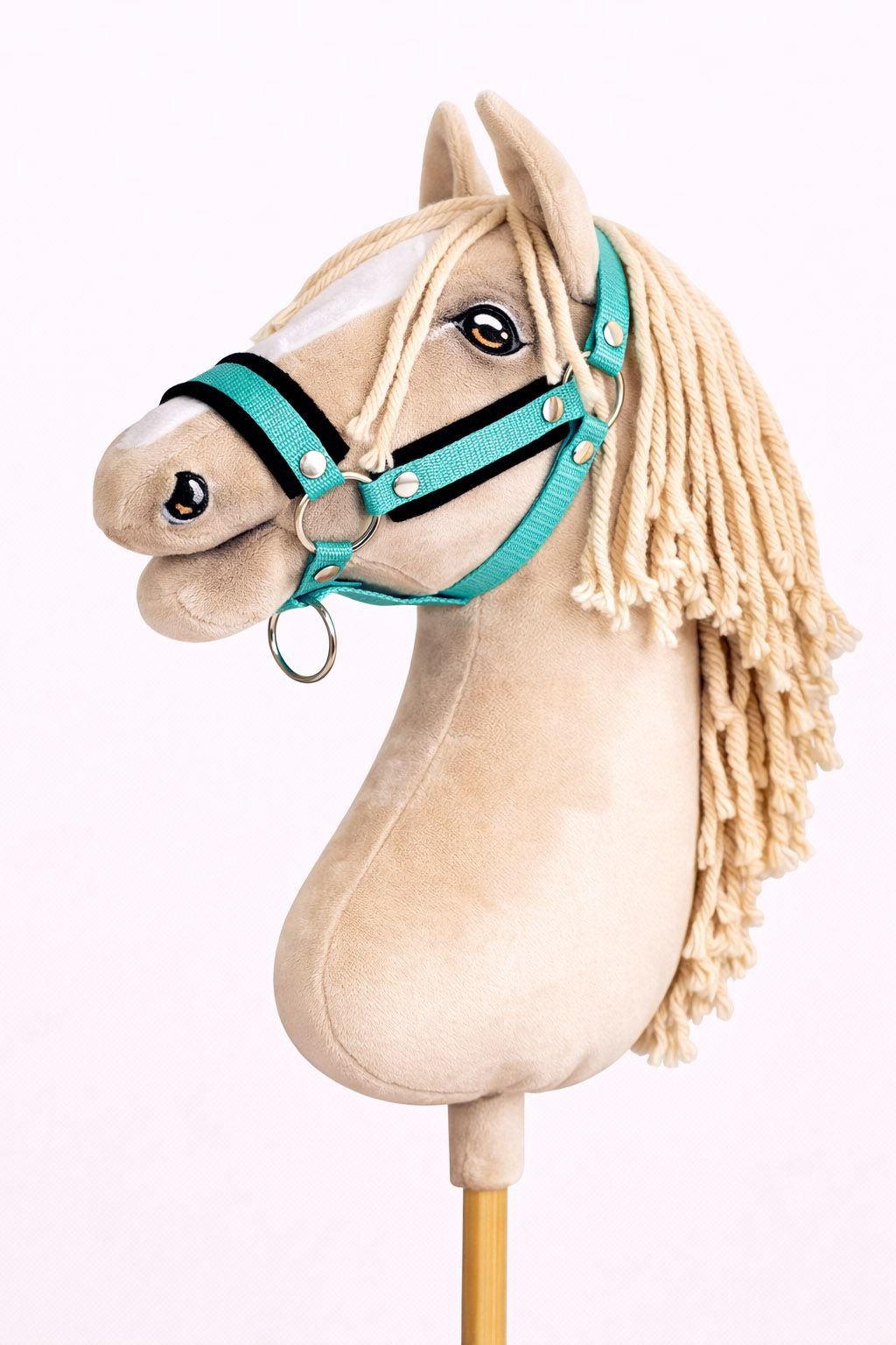 Reguliuojamas apynasris Hobby Horse žirgeliui A3 - mėtinė su juodu pūkeliu