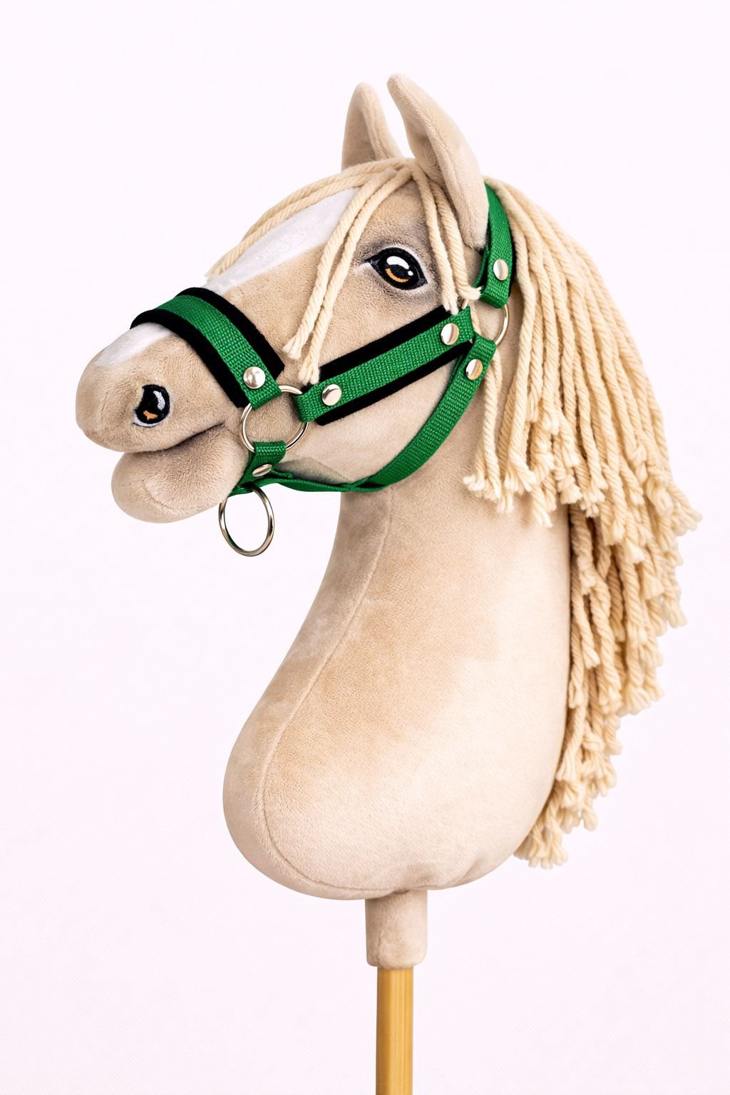 Reguliuojamas apynasris Hobby Horse žirgeliui A3 - žalia su juodu pūkeliu