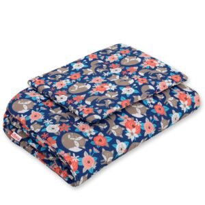 Bedding set 2-pcs 75x100cm NEWBORN - fox family on blue
