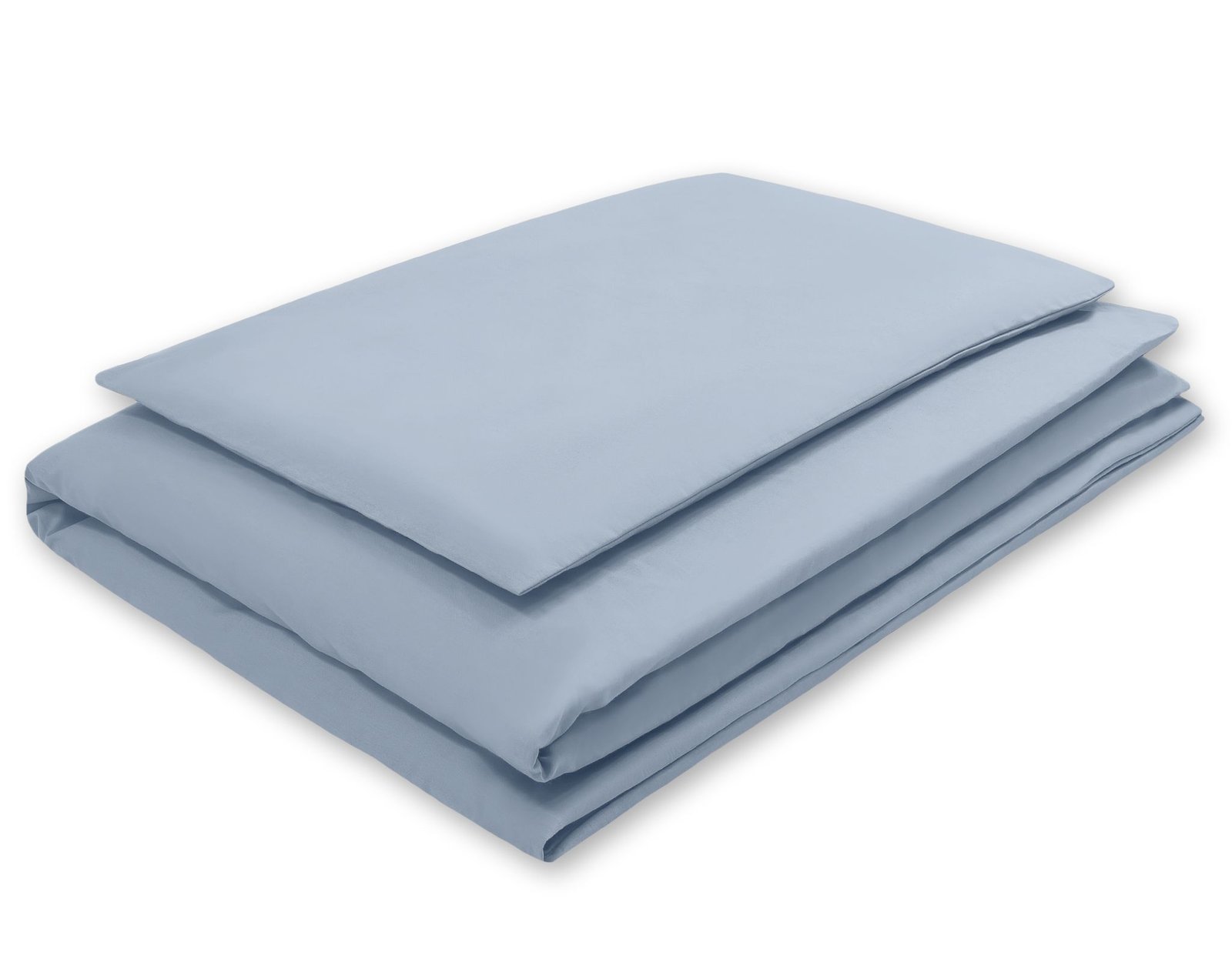 Medvilninis vaikiškas patalynės komplektas, 2 dalys: pagalvės užvalkalas 60x40 cm ir antklodės užvalkalas 135x100 cm – pastelinis mėlynas - Image 2