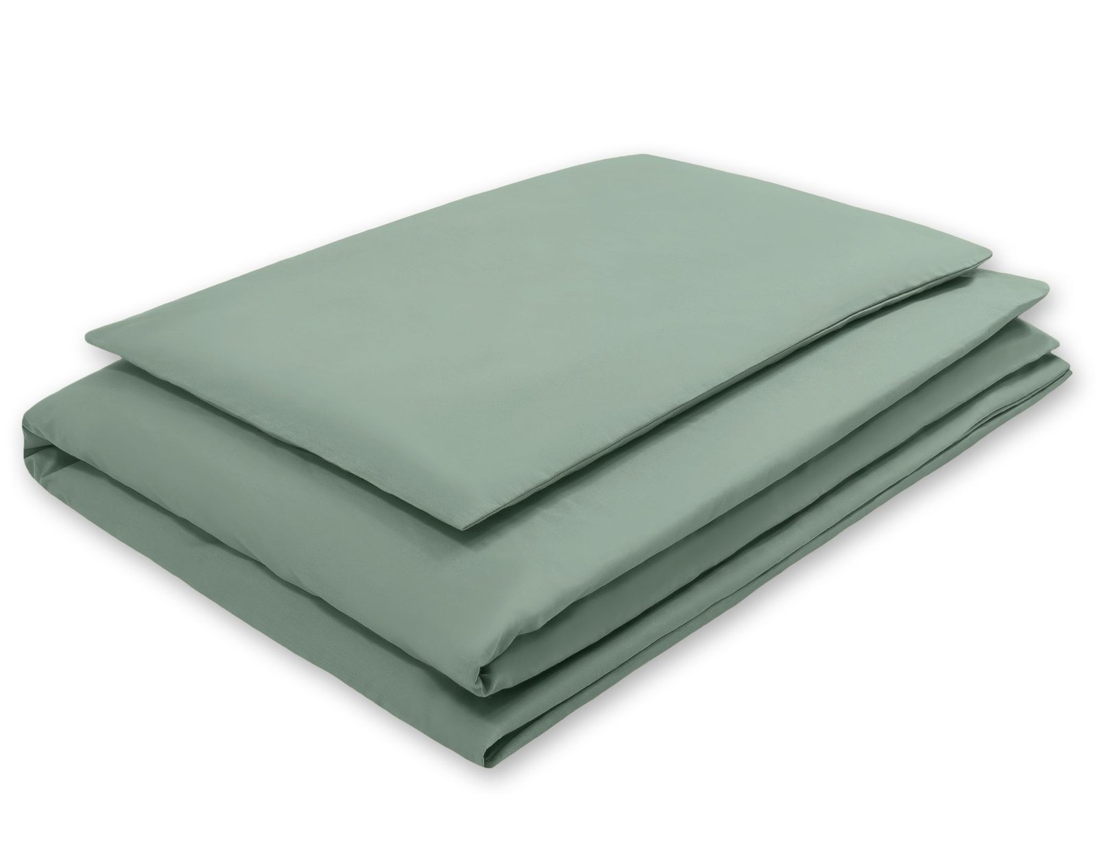 Medvilninis vaikiškas patalynės komplektas, 2 dalys: pagalvės užvalkalas 60x40 cm ir antklodės užvalkalas 135x100 cm – pastelinis žalias - Image 2
