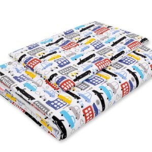 Patalynės komplektas, 2 dalių, su užpildu, 135x100 cm - spalvingi automobiliukai