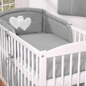 Bedding set 2-pcs 120x90 - Hanging Hearts anthracite