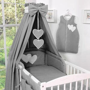 Baldakimas iš audinio – „Hanging Hearts“ antracitinis