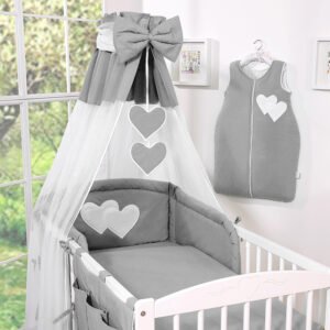 Baldakimas iš šifono – „Hanging Hearts“ antracitinis