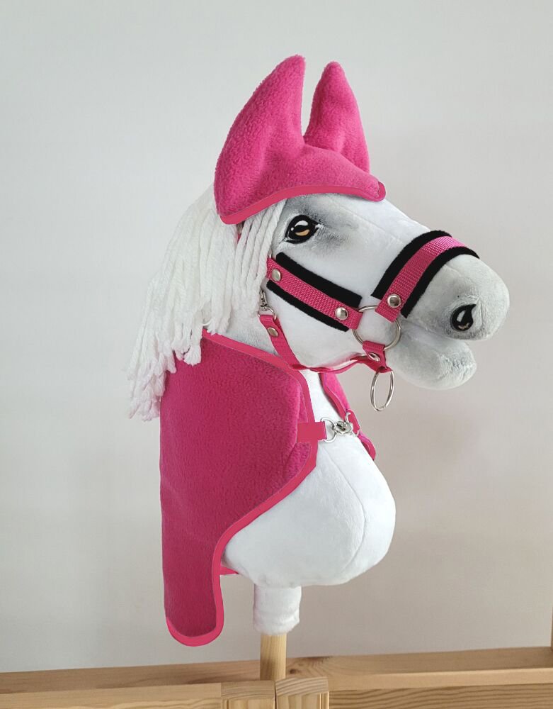 Rinkinys Hobby Horse A4 ir A5: flisinis pledas + naušnikai - tamsiai rožinė - Image 2