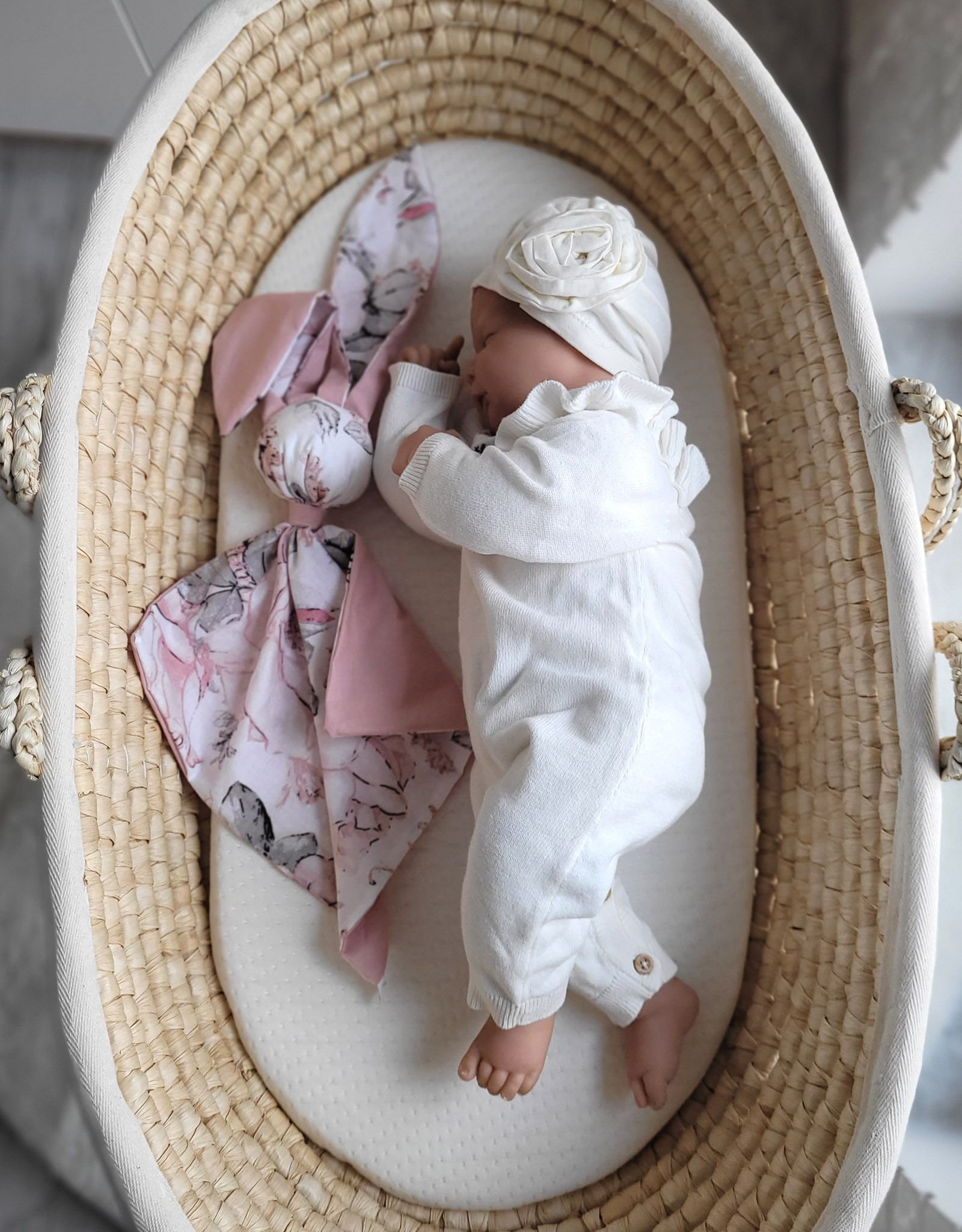 DOUDOU minkšta, jauki medvilninė kiškučio antklodėlė - Sepijos rožės/pastelinė rožinė - Image 3