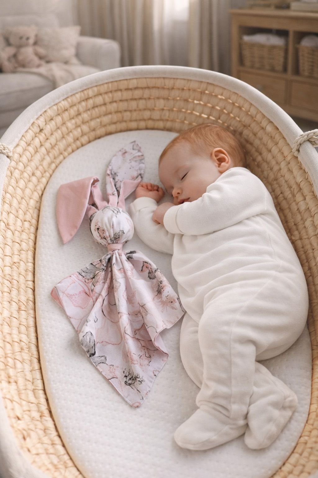 DOUDOU minkšta, jauki medvilninė kiškučio antklodėlė - Sepijos rožės/pastelinė rožinė - Image 5