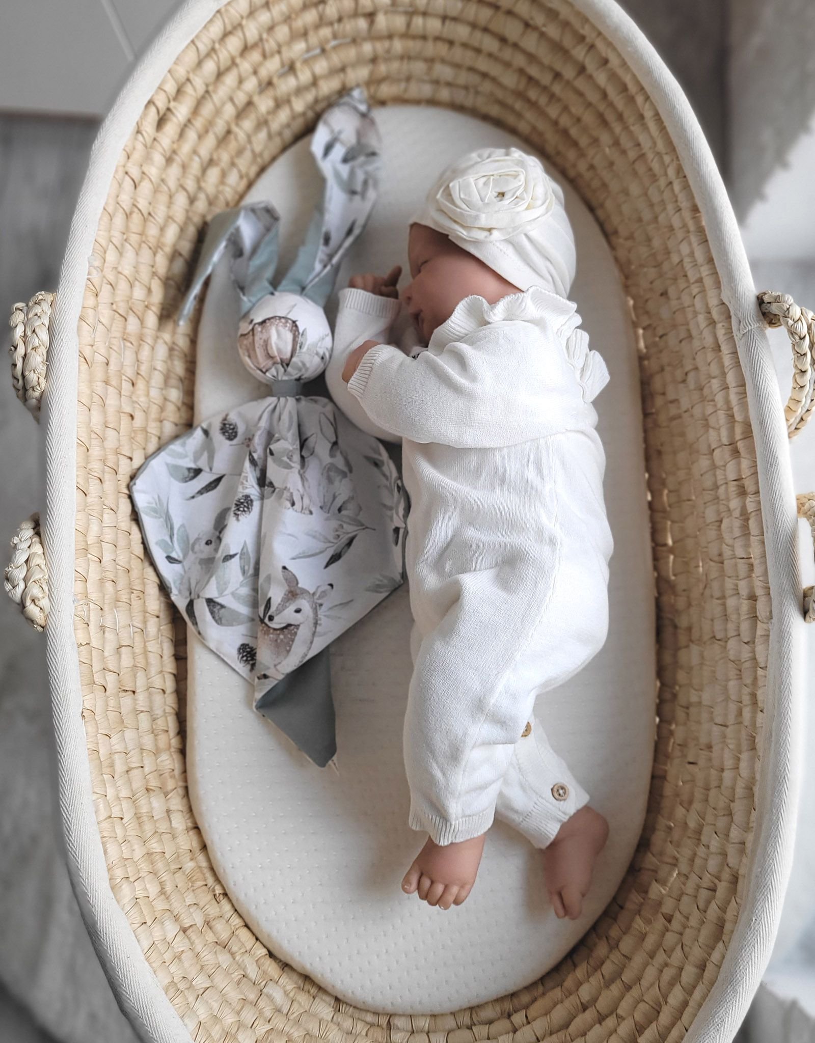 DOUDOU minkšta, jauki medvilninė kiškučio antklodėlė - Miško alyvuogių/pastelinė žalia - Image 3