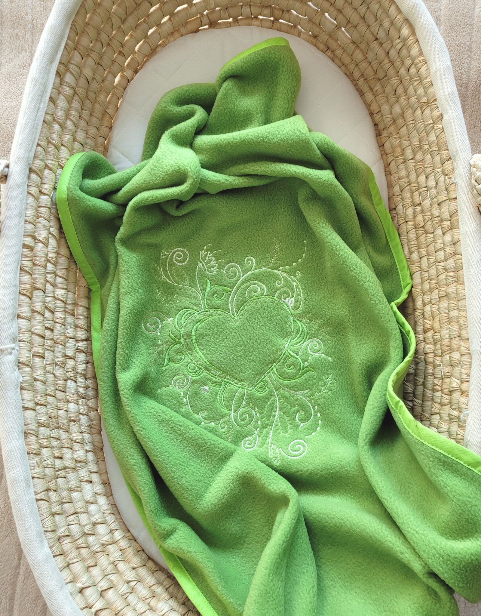 Flisinė antklodė kūdikiams – Chic, žalia - Image 3