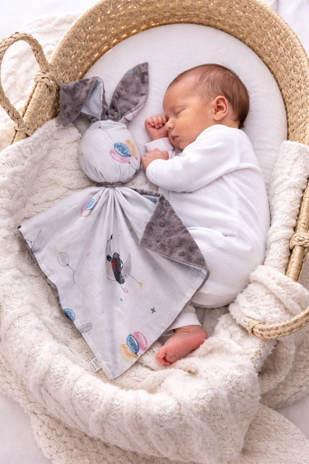 DOUDOU meilus dvipusis triušiukas iš medvilnės ir minky - Balionėliai - pilka - Image 5