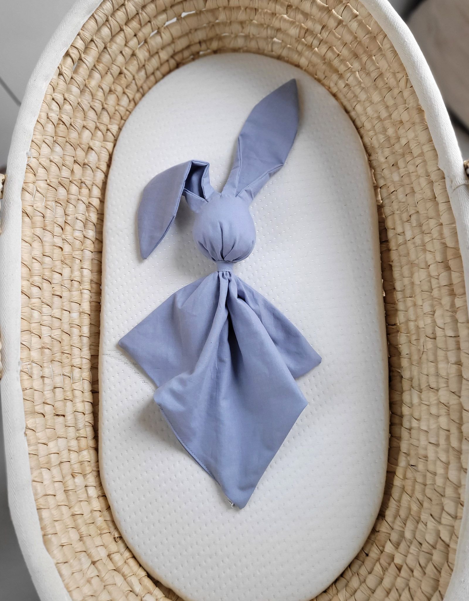 DOUDOU minkšta, jauki medvilninė kiškučio antklodėlė - Pastelinė mėlyna - Image 2