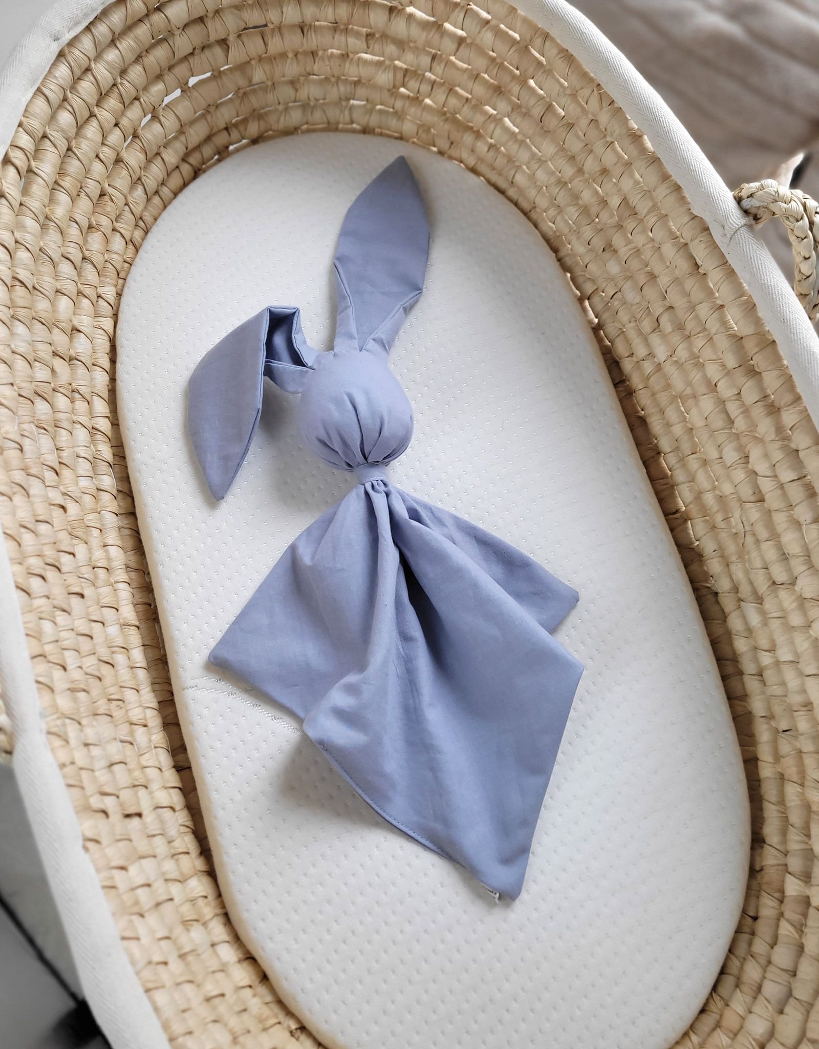 DOUDOU minkšta, jauki medvilninė kiškučio antklodėlė - Pastelinė mėlyna - Image 3