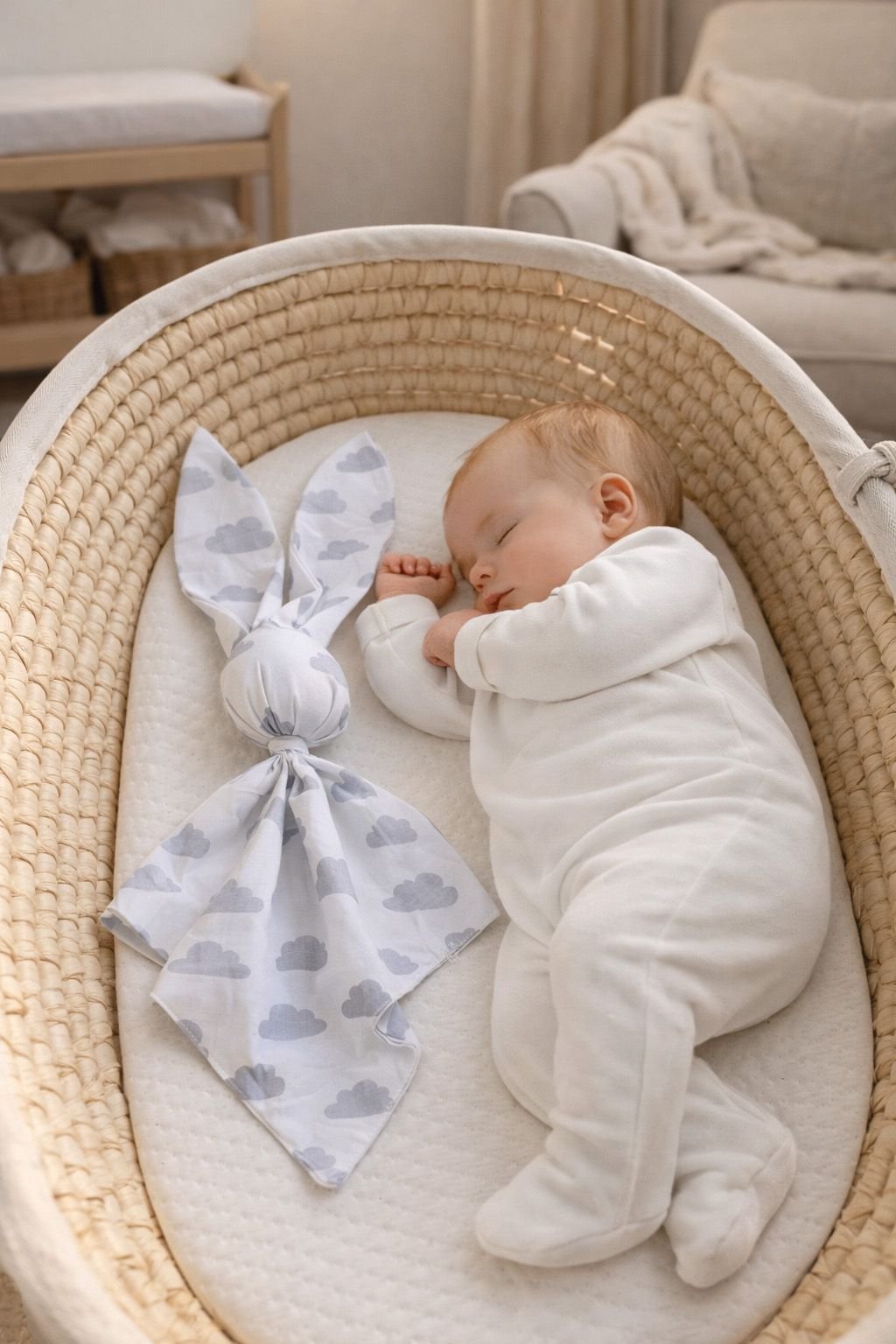 DOUDOU minkšta, jauki medvilninė kiškučio antklodėlė - Pilki debesys - Image 5