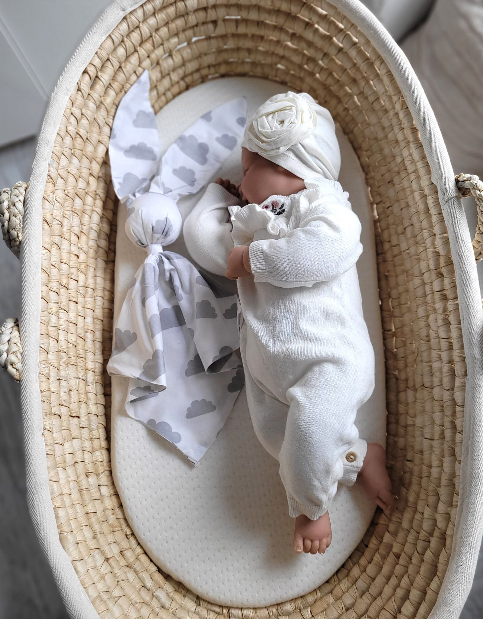 DOUDOU minkšta, jauki medvilninė kiškučio antklodėlė - Pilki debesys - Image 4