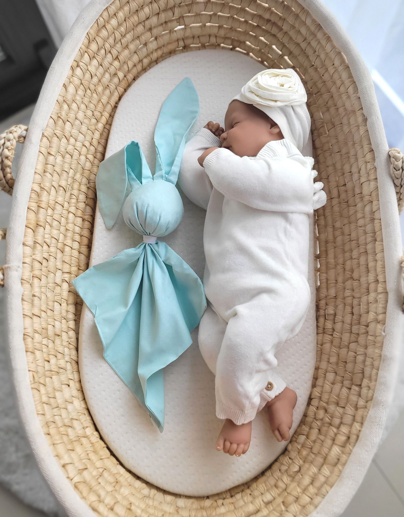DOUDOU minkšta, jauki medvilninė kiškučio antklodėlė - Mėtinė - Image 4