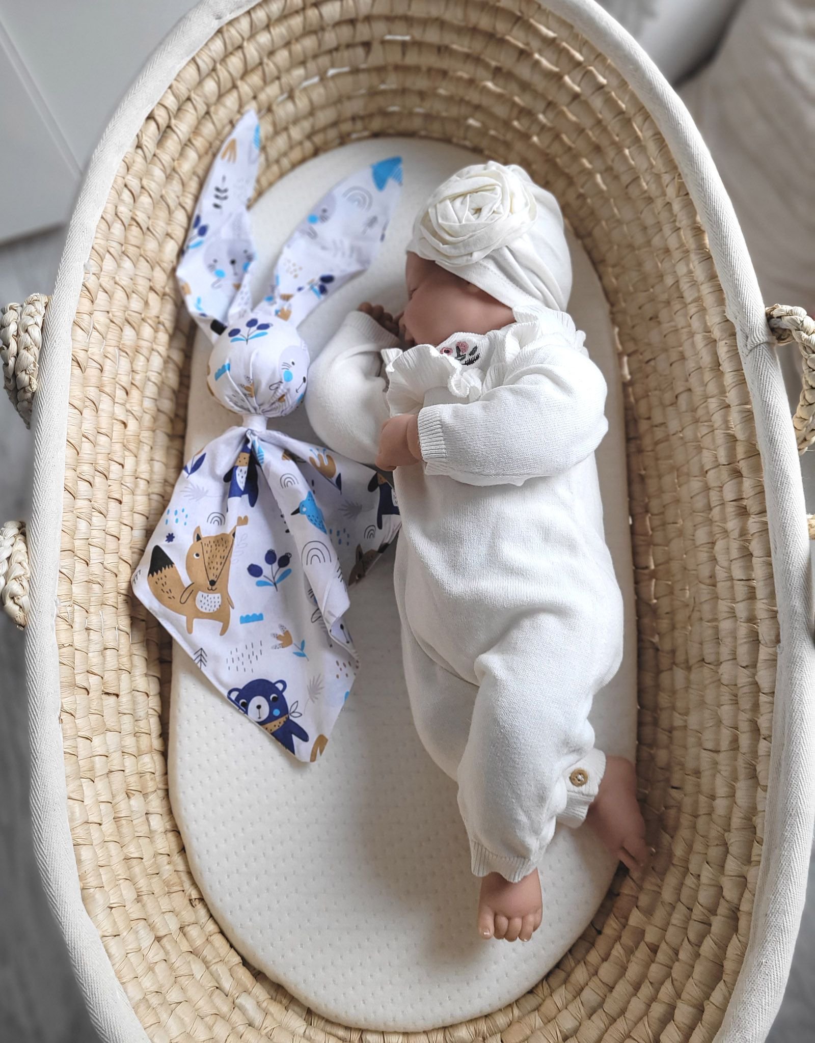 DOUDOU minkšta, jauki medvilninė kiškučio antklodėlė - Tamsiai mėlyni meškiukai - Image 4