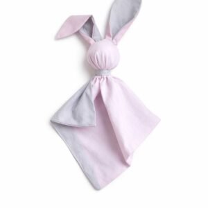 DOUDOU minkšta, jauki medvilninė kiškučio antklodėlė - Rožinė/ pilka