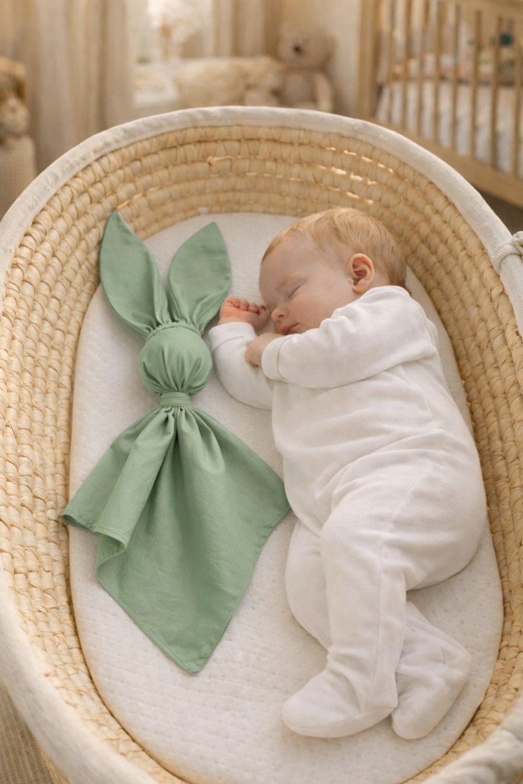 DOUDOU minkšta, jauki medvilninė kiškučio antklodėlė - Šalavijo žalia - Image 2