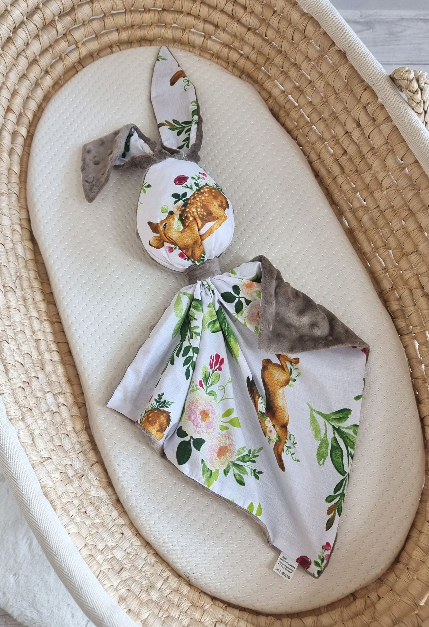 DOUDOU meilus dvipusis triušiukas iš medvilnės ir minky - Miške - pilka - Image 4