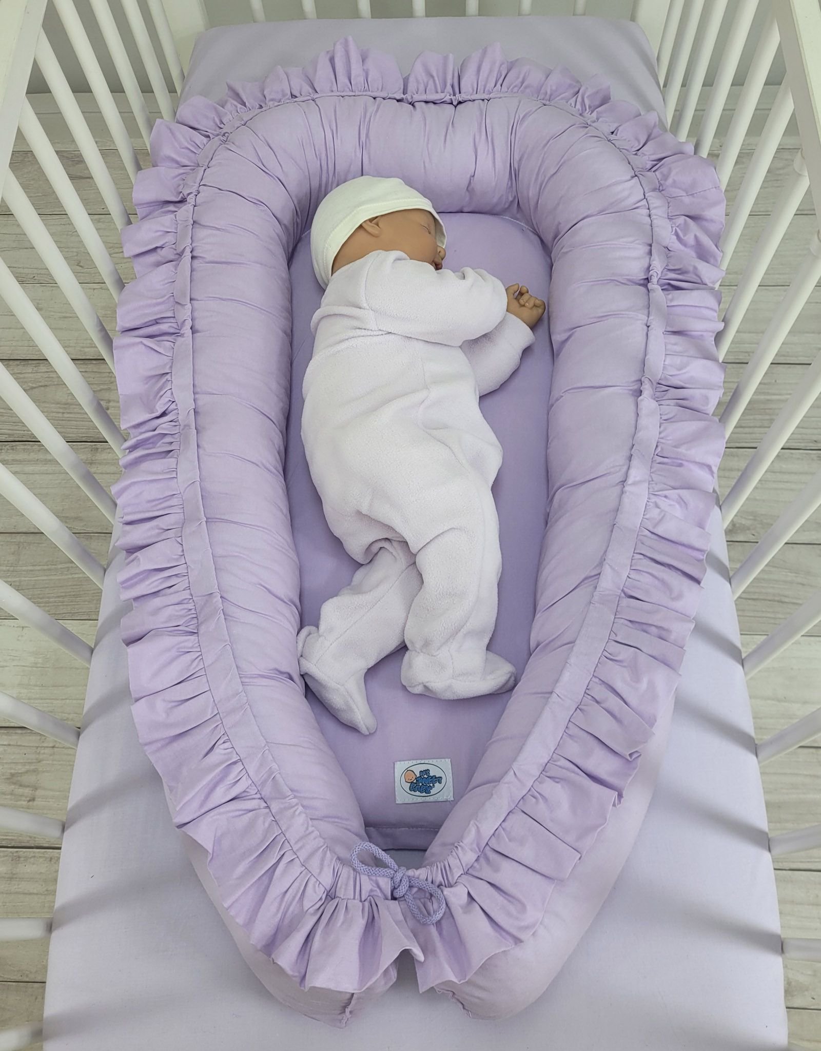 Kūdikio lizdas Premium Cocoon naujagimiams su klostėmis MY SWEET BABY - alyvinė - Image 5